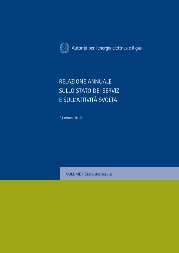 RELAZIONE ANNUALE SULLO STATO DEI SERVIZI E SULL'ATTIVITÀ SVOLTA ...