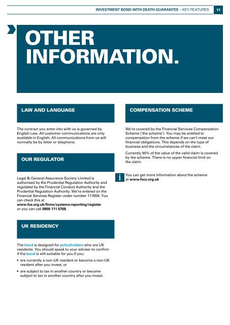 Investment Bond With Death Guarantee Key ... - Legal & General