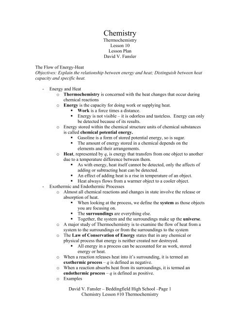 How Does Thermochemistry Relate To Food Science