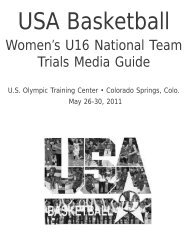 Women's U16 National Team Trials Media Guide - USA Basketball