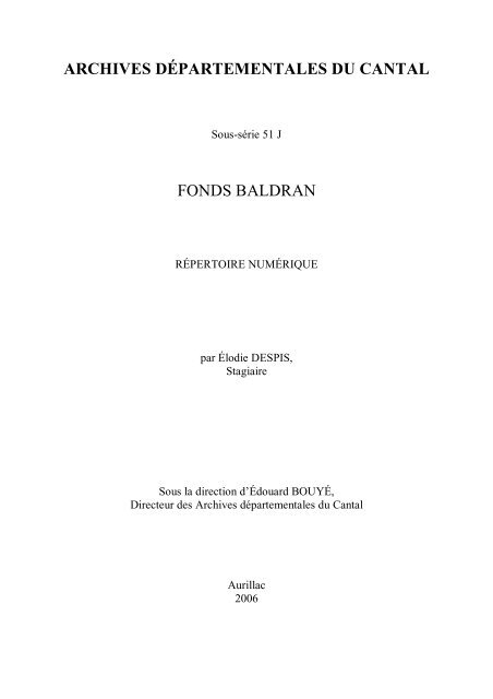 Fonds Baldran - Mnesys