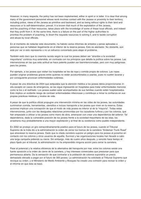 Informe de Survival International para el CERD