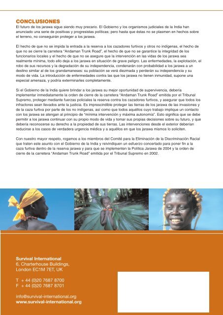 Informe de Survival International para el CERD