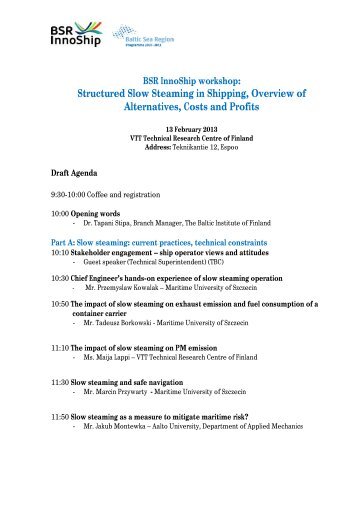 Structured Slow Steaming in Shipping, Overview of Alternatives ...