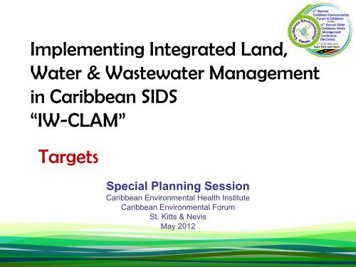 Iwcam 2 Targets Pdf Caribbean Environmental Health Institute