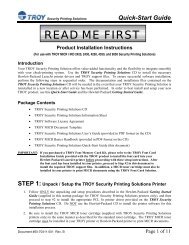 Security Printing Solutions Quick-Start Guide - Troy Group, Inc.