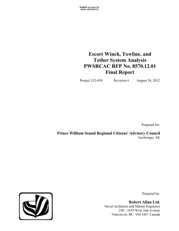 Escort Winch Towline And Tether System Analysis - Prince William ...