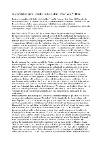 Interpretation zum Selbstbildnis - Klausur 2.pdf - sherm-Abi-Deutsch