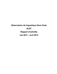 PDF (270Ko) - Observatoire de linguistique Sens-Texte (OLST ...