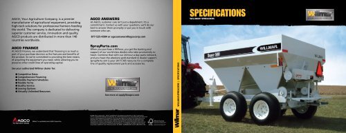 Spreader Spec Sheet - AGCO Application Equipment