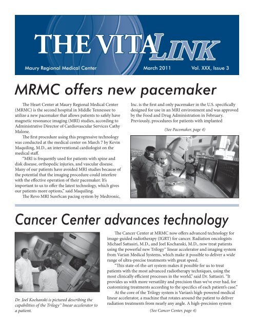VitaLink March11.indd - Maury Regional Healthcare System