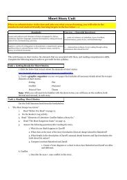 Short Story Unit Syllabus