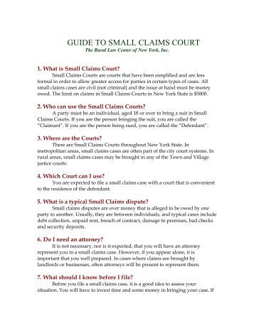 Do you need a lawyer to file a small claim?