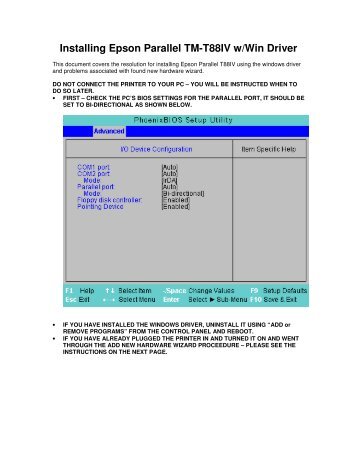 Installing Epson Parallel TM-T88IV - ScanSource Technical Services