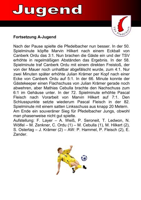 7. Heft gegen Spvgg Hengstfeld-Wallhausen / SC ... - TSV Pfedelbach