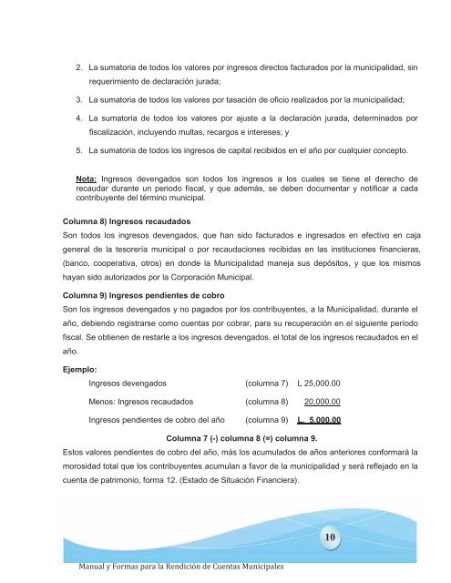 Manual y Formas para la Rendición de Cuentas Municipales