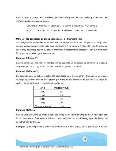 Manual y Formas para la Rendición de Cuentas Municipales