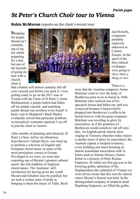 August 2011 issue of the parish magazine, Your Berkhamsted