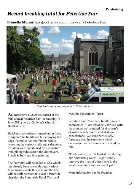 August 2011 issue of the parish magazine, Your Berkhamsted