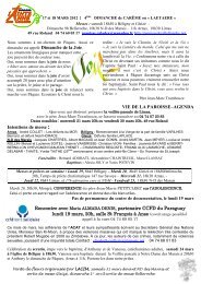 VIE DE LA PAROISSEâAGENDA Intentions de messe : Rencontre ...