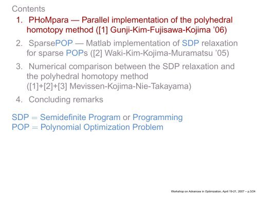 Semidefinite Programming Relaxation vs Polyhedral Homotopy ...