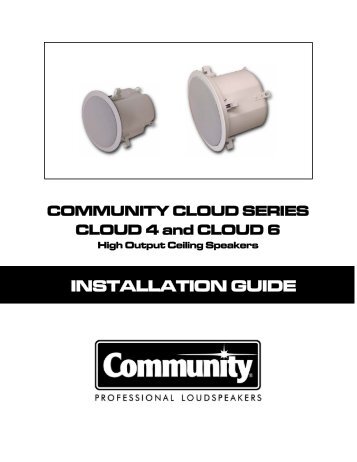 INSTALLATION GUIDE - Community Professional Loudspeakers