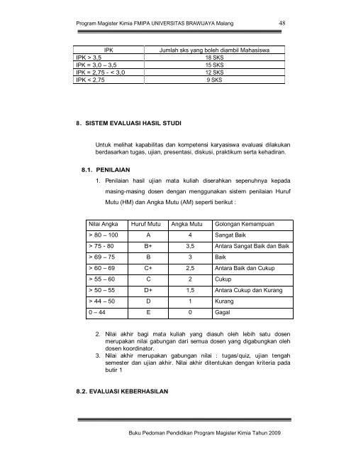 Buku Pedoman Akademik - Jurusan Kimia - Universitas Brawijaya