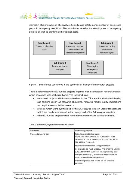 Decision Support Tools - Thematic Research Summary - Transport ...