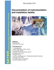 Documentation of instrumentation and installation details