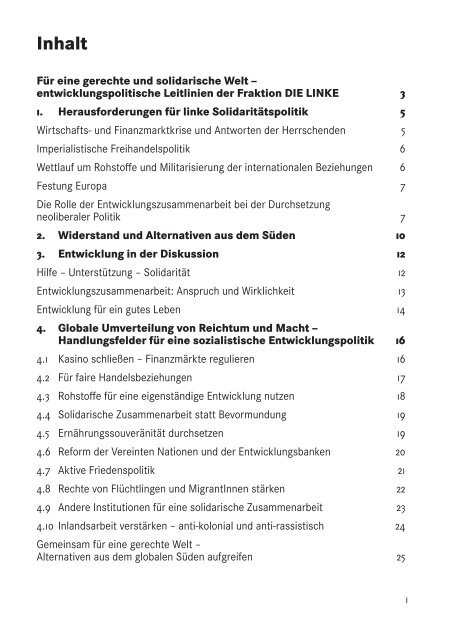 Entwicklungspolitische Leitlinien - Die Linke. im Bundestag
