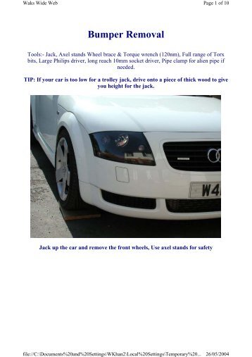 Bumper Removal PDF - Wak-TT