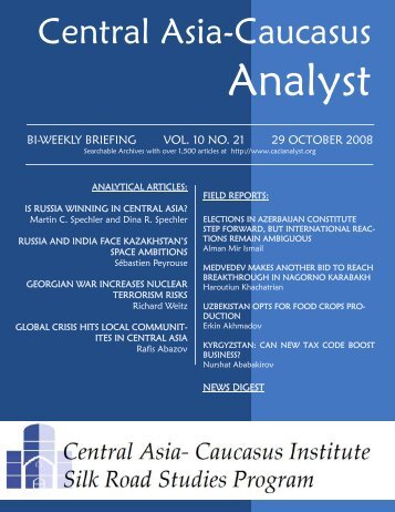 Central Asia-Caucasus - The Central Asia-Caucasus Analyst