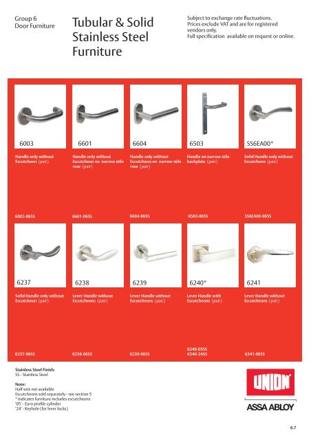 Group 6 - Door Furniture.cdr - Assa Abloy