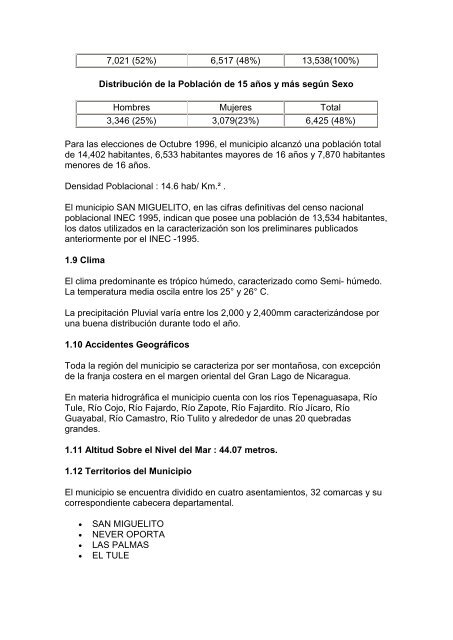 FICHA MUNICIPAL I. INFORMACION GENERAL El Municipio de ...