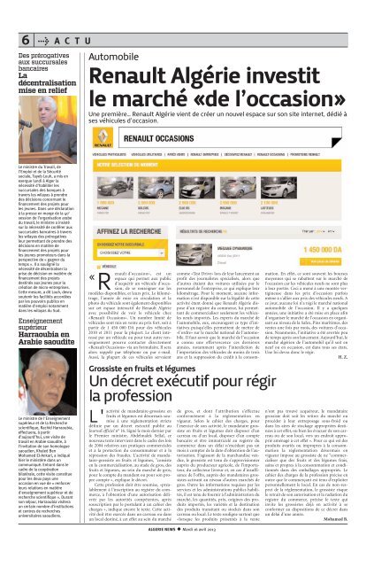 Fr-16-04-2013 - AlgÃ©rie news quotidien national d'information