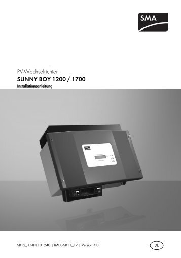 SUNNY BOY 1200 / 1700 - Installationsanleitung - BayWa r.e.