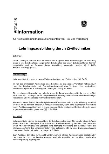 information - Kammer der Architekten und Ingenieurkonsulenten fÃ¼r ...