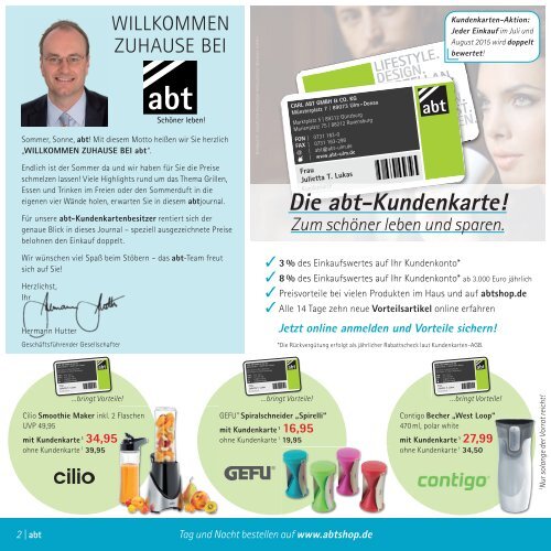 abt Journal für Ulm | Günzburg | Ravensburg | www.abtshop.de, Juli-Sept.2015