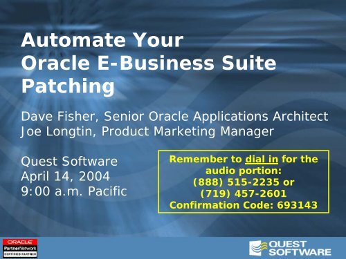 Automate Your Oracle E-Business Suite Patching - Quest Software