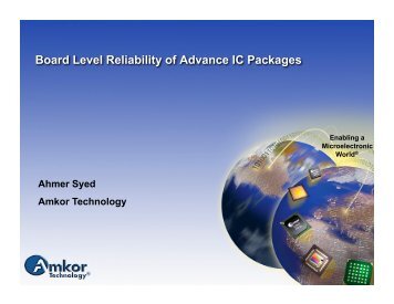 Board Level Reliability of Advance IC Packages - SMTA