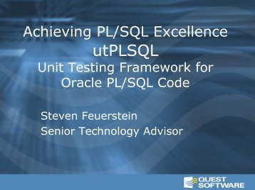 Introduction to utPLSQL - Quest Software