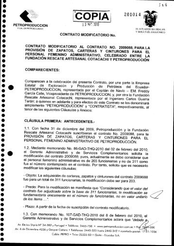 + 2010 14  Contrato Modificatorio al Contrato ... - EP Petroecuador