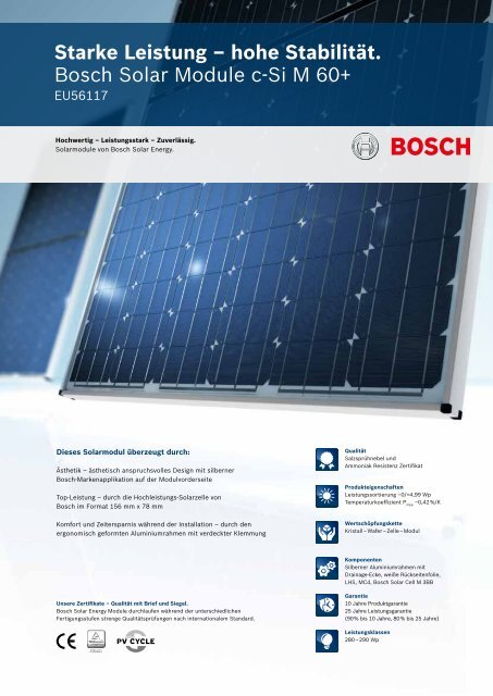 Bosch c-Si M 60+ - Bosch Solar Energy AG