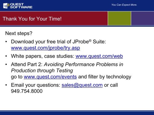 Java Developer Series - Quest Software