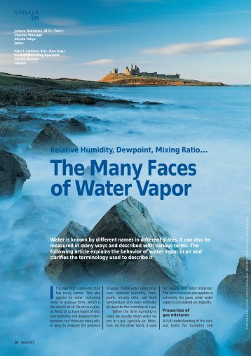 The Many Faces of Water Vapor - Vaisala