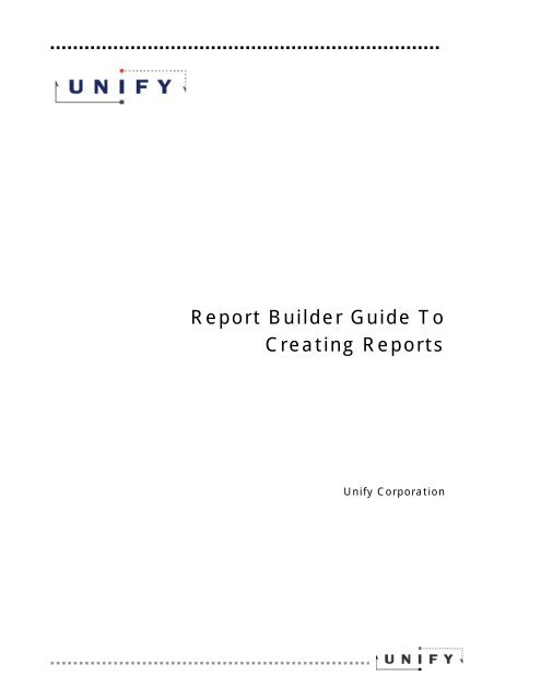 Report Builder Guide To Creating Reports - Support