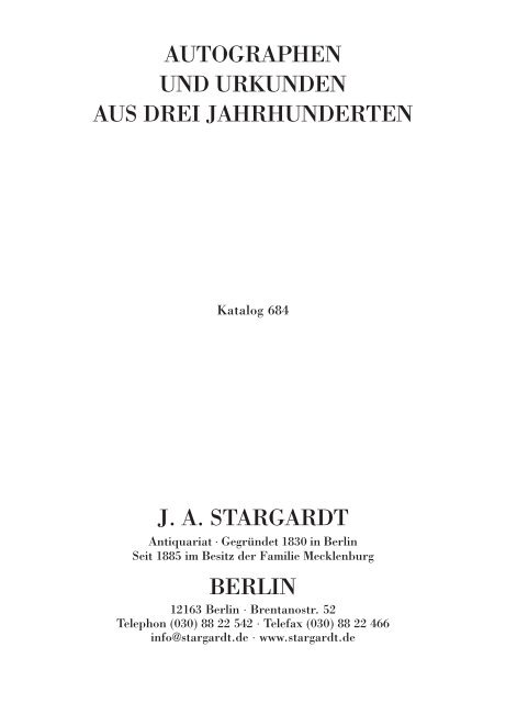 3034_Stargardt Katalog 684 Inhalt - J.A. Stargardt