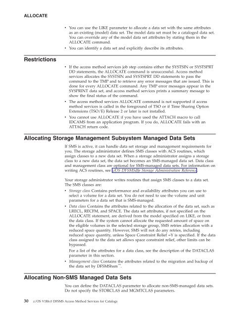 z/OS V1R6.0 DFSMS Access Method Services for Catalogs