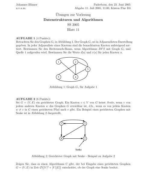 Ã‚Â¨Ubungen zur Vorlesung Datenstrukturen und Algorithmen SS 2005 ...