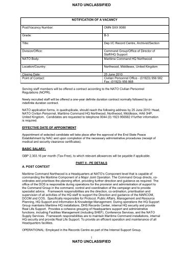 format for job descriptions